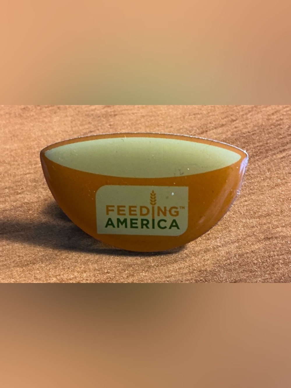 Feeding America Promotional Orange Enamel Pin
